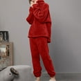 thumbnail image 7 of cfhntfmh Two Piece Sets for Women Sweatsuit Wide Leg Jogger Sets with Pockets Long Sleeve Lapel V Neck Sweatshirt Fall Tracksuit（Red,X-Large), 7 of 7