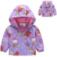 thumbnail image 2 of Generic Children'S Long Sleeve Cartoon Graphic Coat Toddler Boys Girls Casual Jackets Printing Cartoon Hooded Outerwear Zipper Coats Long Sleeve Windproof Coats Baby Girls Boys Winter Jackets, 2 of 4