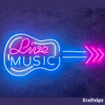 thumbnail image 2 of Craftnamesign Live Music Neon Sign, Guitar LED Sign, Coffee Shop Decor, Music Show Wall Art, 2 of 5