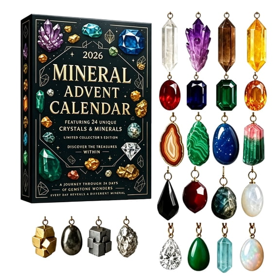 LEVEO Mineral Crystal Advent Calendar 2026, 24-Day Christmas Countdown Calendar ,For Family Friends Teens Students