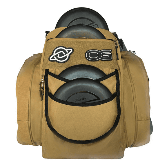 Discology Disc Golf OG V2 Disc Golf Bag | 26 Disc Capacity | Premium Disc Golf Backpack Bag | Tough, Durable Design | 2 Large Top and Side Compartments | Top Patch Panel with Two Patchs Included
