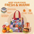 thumbnail image 5 of Pioneer Flower Floral Print Pattern Insulated Lunch Bag for Women & Adults,Large Portable Soft Cooler Lunch Bag,Thermal Food Storage Tote with Pearl Cotton,8.66L,8.75x5.75x9.5 Inch, 5 of 6