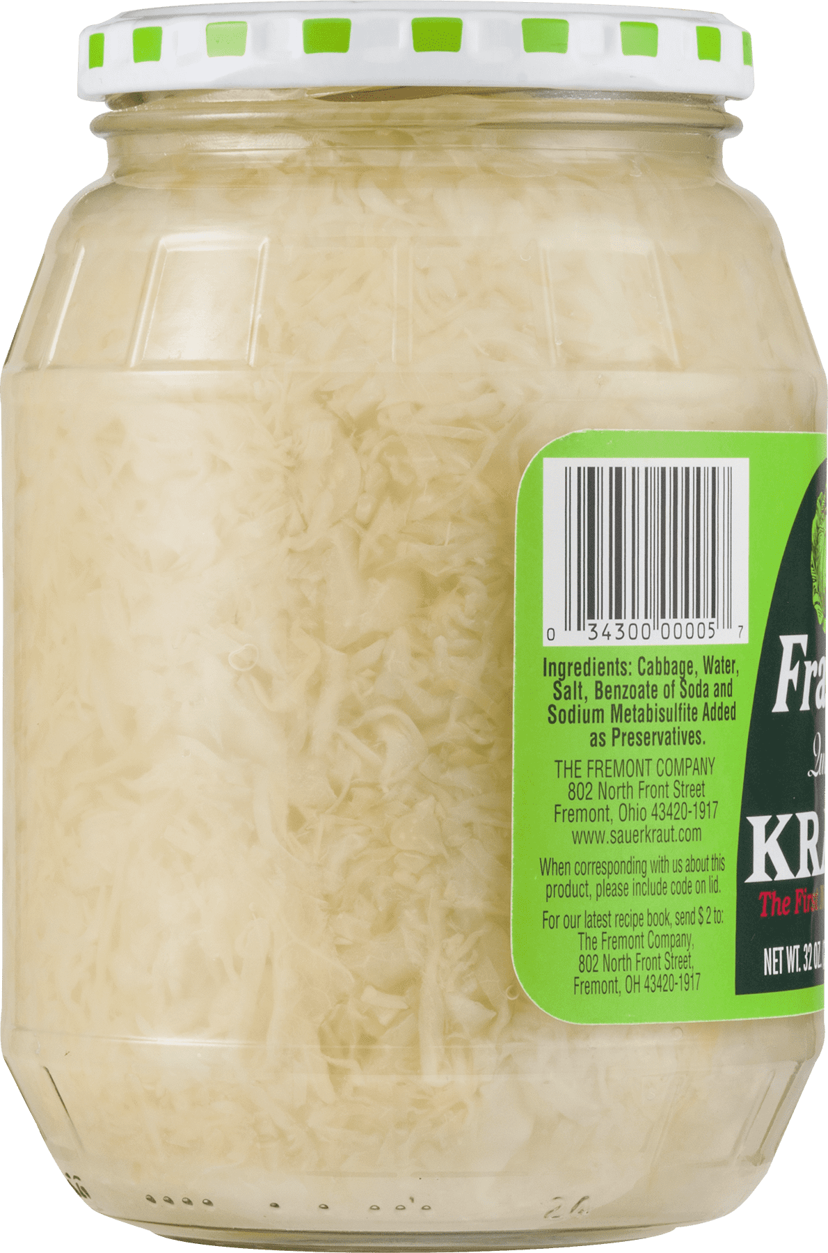 Frank's Quality Shredded Sauerkraut, 32 Oz Jar
