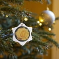 thumbnail image 7 of 3drose, Blooming Yellow Rose, 3 inch Snowflake Porcelain Ornament, 7 of 7