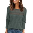thumbnail image 3 of Camisa de Larga con Encaje para Mujer, Top de Otoño, Moda Elegante, Informal, Tipo Túnica, Suéter, Ropa de . Verde S, 3 of 8