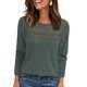 thumbnail image 3 of Camisa de Larga con Encaje para Mujer, Top de Otoño, Moda Elegante, Informal, Tipo Túnica, Suéter, Ropa de . Verde S, 3 of 8