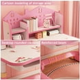thumbnail image 5 of YNCE Kids Desk and Chair Set, Height Adjustable Kids Desk with Cartoon Pattern, Widened Desktop, Book Stand and Storage Drawer for Boys & Girls 3+, 5 of 7