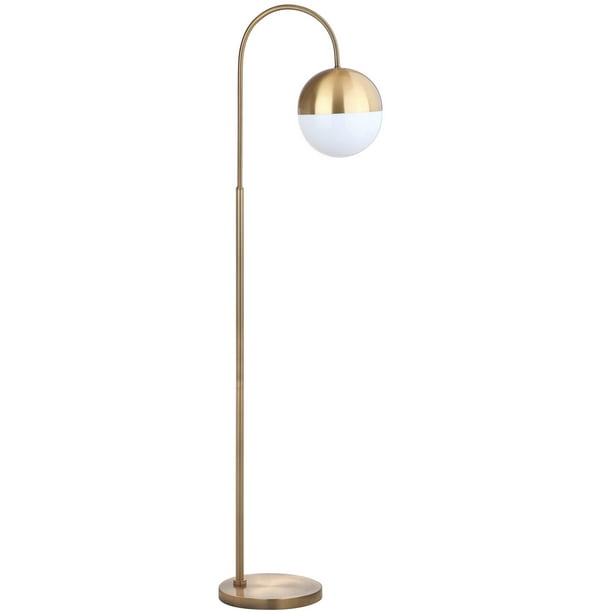 safavieh jonas 55 5 in h modern glam curved floor lamp brass gold