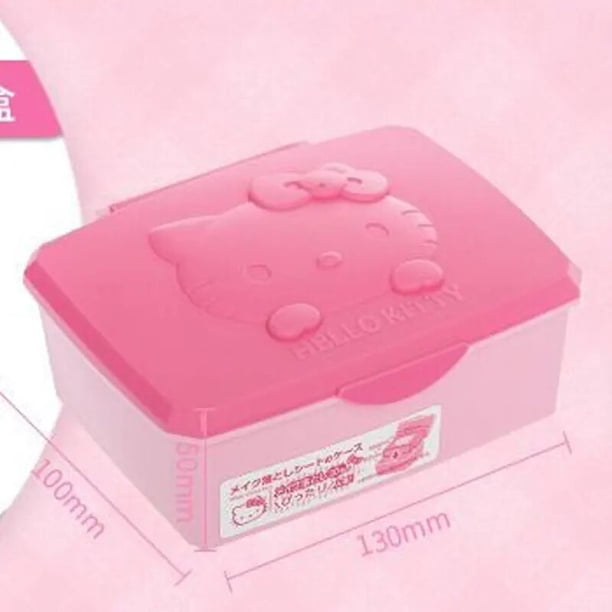 Sanrio-caja de almacenamiento de Hello Kitty My Melody, organizador de joyería de algodón con dibujos animados para niña, regalo de papelería para estudiantes