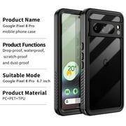 Casetego for Google Pixel 8 Pro Case,IP68 Waterproof Dustproof Shockproof Phone Cover with Rugged Full Body Protective and Built-in Screen Protector Phone Cover