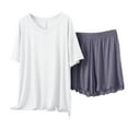thumbnail image 4 of Censtreet Women's 2 Piece Pajama Sets Short Sleeve Lounge Sets Soft Round Neck Top and Shorts Sleepwear, 4 of 4