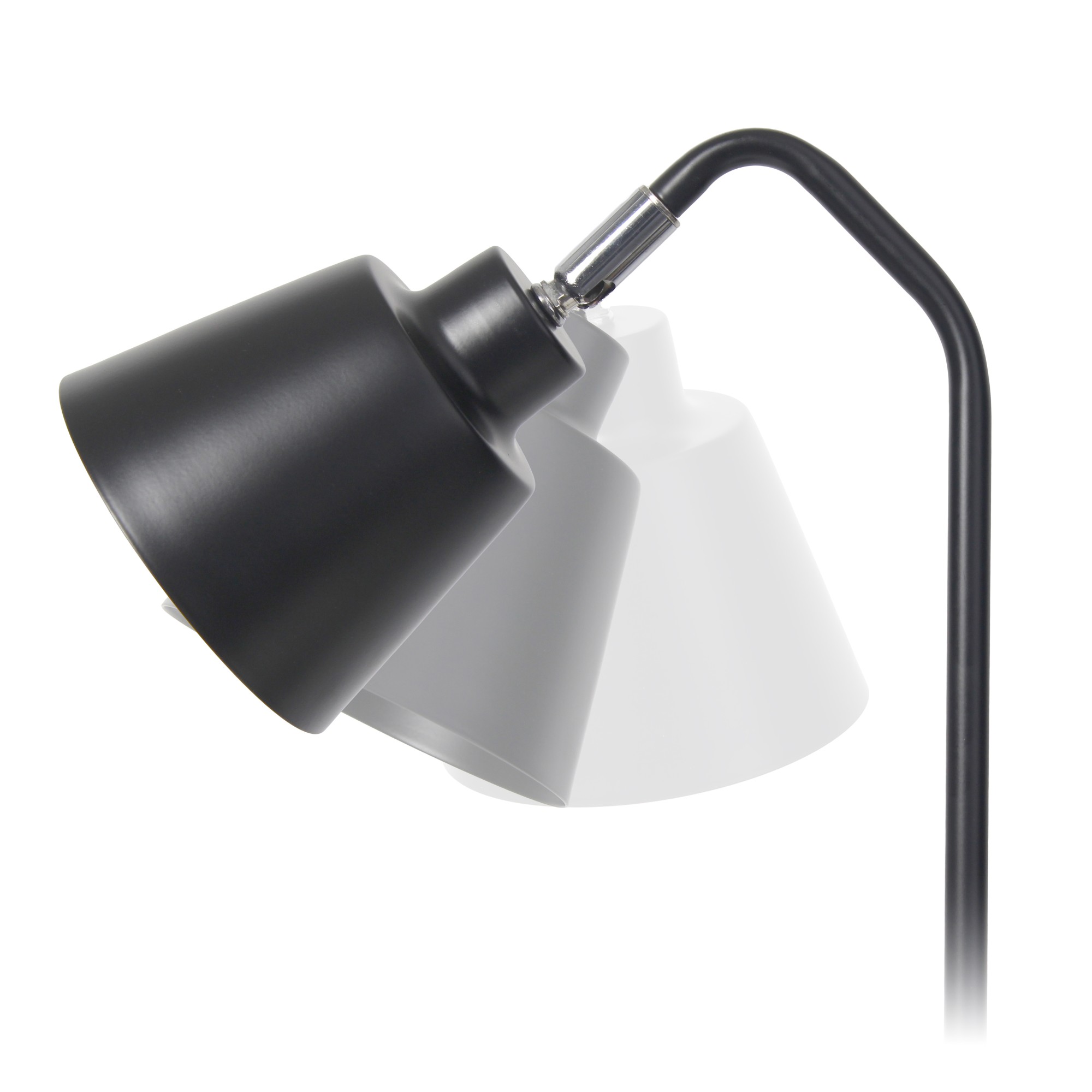 Mod Lighting and Decor Angled Arm Desk Lamp with Adjustable Cone Shade - 16" - Black