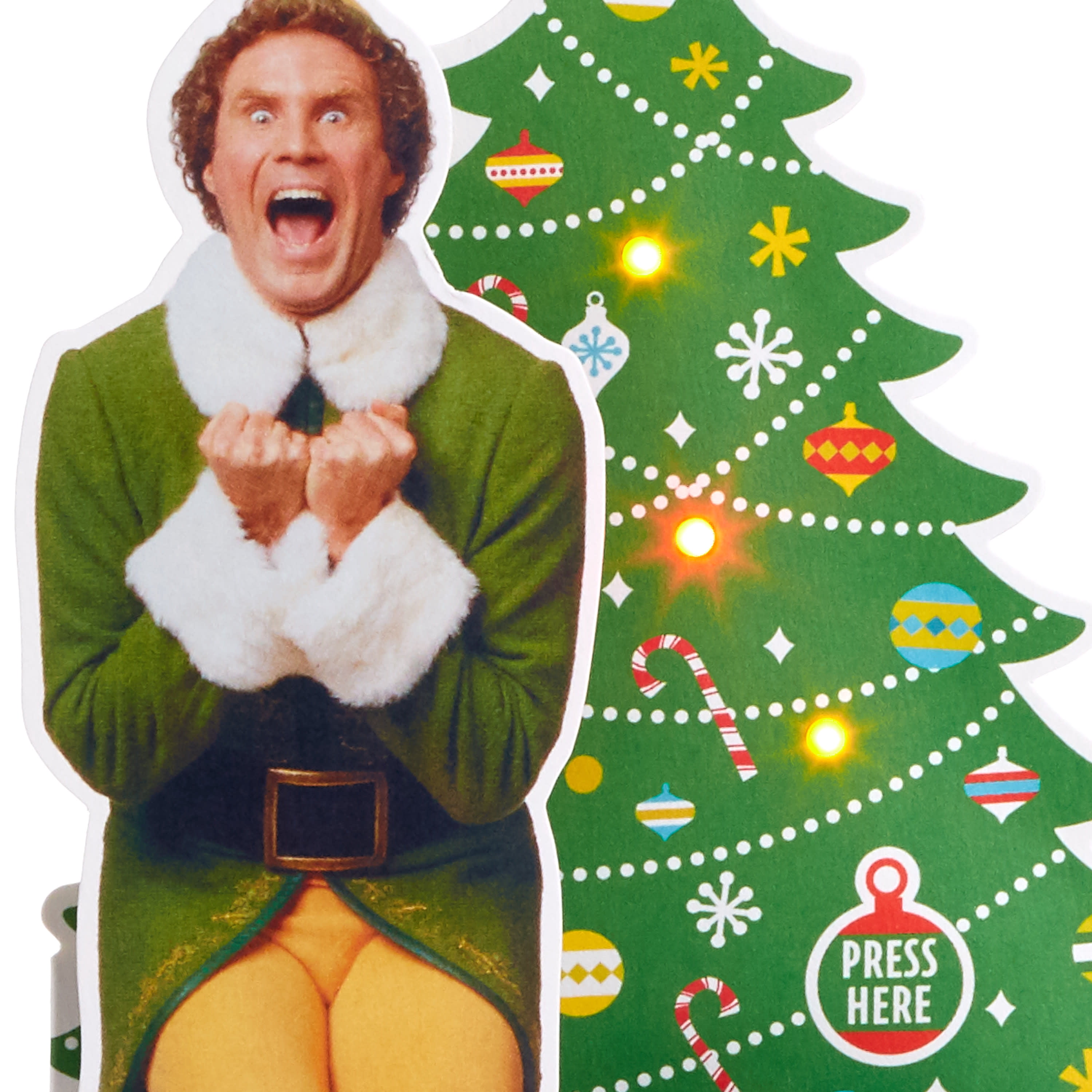 Hallmark Paper Wonder Elf Displayable Pop Up Christmas Card with Sound (Buddy the Elf)