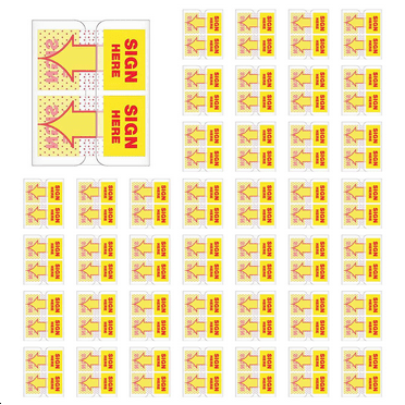 600PCS Sign Here Tabs Sign Here Sign Here Stickers Sign Here Flags with Dispenser Arrows Flag, 1 Inch (Yellow)