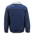 thumbnail image 2 of Men’s Classic Button Up Sherpa Fleece Lined Cotton Denim Trucker Jean Jacket (Dark Blue, XL), 2 of 3