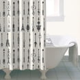 thumbnail image 5 of Small Stall Narrow Shower Curtain 36"W x 72"L – Tropical Bohemian Leaves, Mid-Century Abstract Boho Botanical Bathroom Decor, Vintage Floral Palm Leaf Pattern, Rustic Tribal Folk Style, 5 of 5