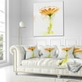thumbnail image 3 of Designart Orange Gerbera Sketch Watercolor - Flowers Throw Pillowwork - 16x16, 3 of 5