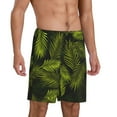 thumbnail image 2 of Naloa Tropical Palm Leaves Fern Leaf Men's Short Pajama Pants, Lounge Comfort Shorts with Elasticized Waistband and Side Pockets - 4X-Large, 2 of 9