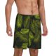 thumbnail image 2 of Balery Tropical Palm Leaves Fern Leaf Pantalones cortos de pijama de punto de algodón para hombre con cinturilla y bolsillos-Large, 2 of 6