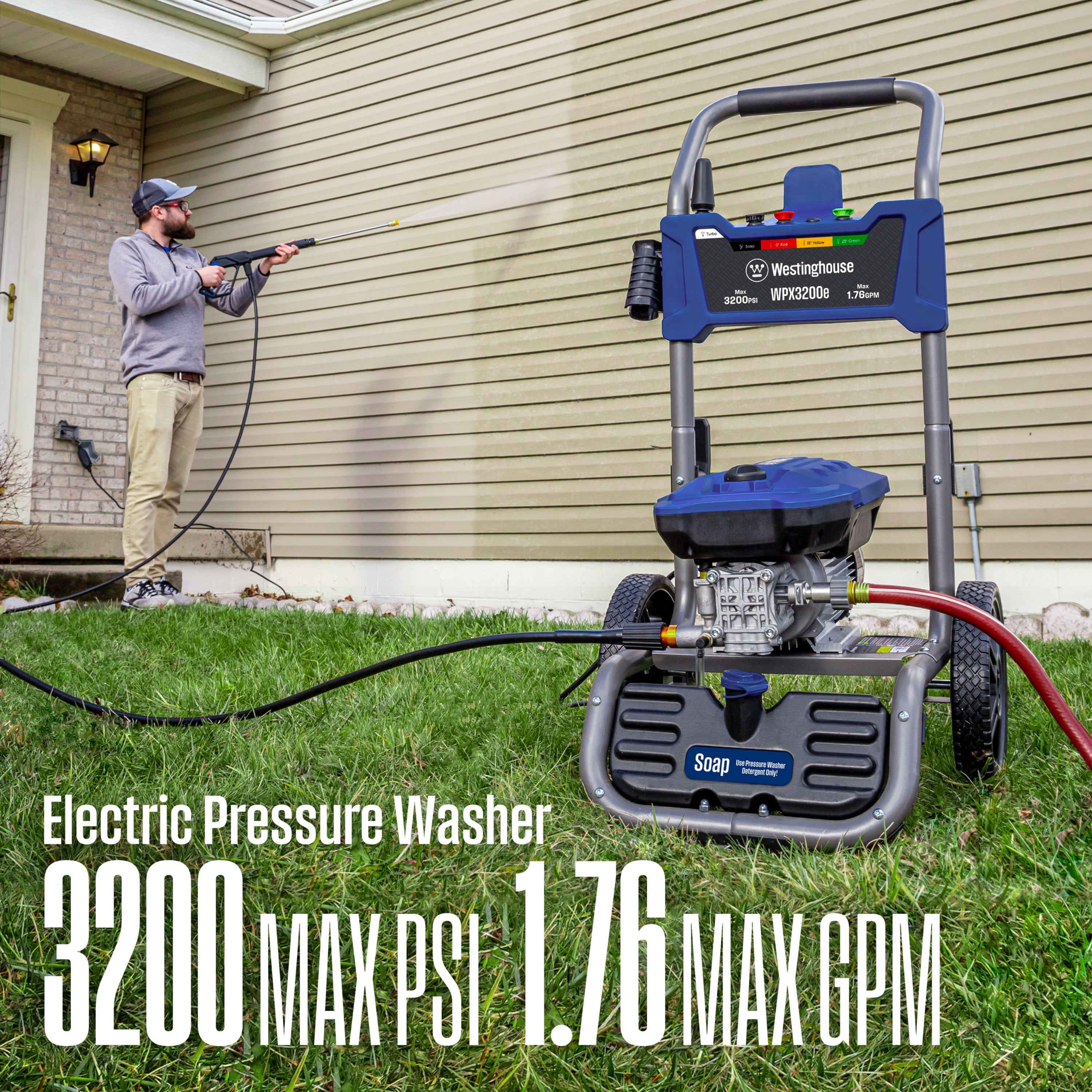 Westinghouse 3200 PSI 1.76 GPM Electric Pressure Washer with 5