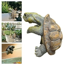 Turtle Garden Statue Resin Decorative Figures Outdoor Pond Balcony Flower Pot Hanger Animal Sculpture Patio Yard Ornament Desktop