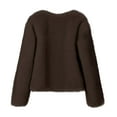 thumbnail image 3 of jtjvou Women's Fluffy Cropped Faux Fur Jacket Coats,Shaggy Short Cardigan Outwear Overcoat Parka Brown M, 3 of 3