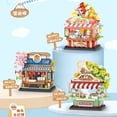 thumbnail image 3 of DIY Architecture Restaurant Coffee Shop Ice Cream Car Store Street View Building Blocks Kit Girls Bricks Classic Model Kid Toys,no Box 290pcs,minibricks, 3 of 6