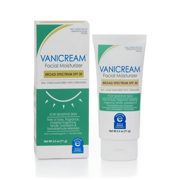 Crema hidratante Vanicream Facial SPF 30, protector solar mineral, 75 ml