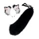 thumbnail image 2 of Conjunto de orejas y cola ajustables para regalo, ideal para cumpleaños, actuaciones, clubes nocturnos, Pascua. Blanco y negro, 2 of 8