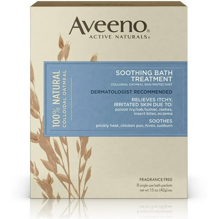 AVEENO Active Naturals Soothing Bath Treatment Packets 8 Each (Pack of 3)