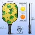 thumbnail image 3 of Pickleball Paddles Set Of 1, Fiberglass Surface, Tropical Leaf Print, 1 Paddle, 2 Balls & Bag, 3 of 5