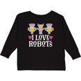 thumbnail image 3 of Inktastic Robotics I Love Robots Gift Girls Long Sleeve Toddler T-Shirt, 3 of 5