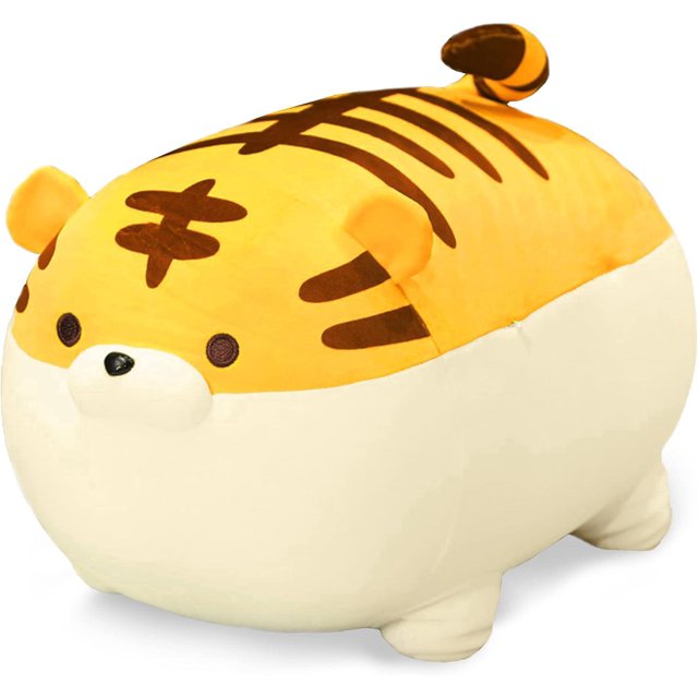 1 juguete de peluche de tigre súper suave de 19,7", animal de peluche mullido de tigre gordito, adorable almohada de tigre de felpa para niños o decoración del hogar