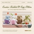 thumbnail image 2 of Easter Bunny Shaped Pillow, Easter Egg Throw Pillow, Soft Velvet Egg Cushion with 3D Rabbit, Spring Decor for Couch Bedroom Living Room, Beige, 14" x 8.5", 2 of 6