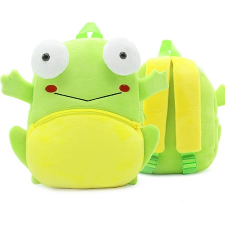 Fymall Children Toddler Preschool Plush Animal Cartoon Backpack,Kids Travel Lunch Bags, Cute Frog Design for 2-4 Years