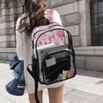 thumbnail image 6 of PVC Transparent Backpacks Clear Backpack for Travel and Outings Pink Roses and Butterflies, 6 of 7