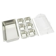 Miumaeov Countertop Food Display Container Ice Food Serving Tray 6 Pans Chilled Buffet Condiment Dispenser Appetizer Spice Fruit Cold Serving