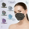 Cotonie Adult Disposable Face Masks 50PCS Adult's Printed Outdoor Prevention Fish Mask Face Masks