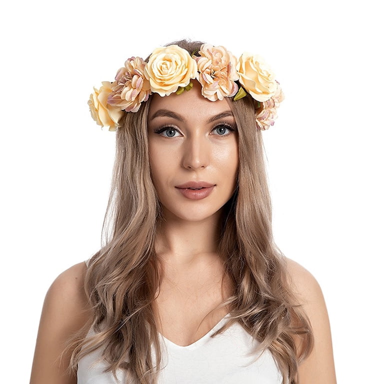 JFGHDG Padded Headband,Flower Headband,Pearl Headband,Thick  display picture 1