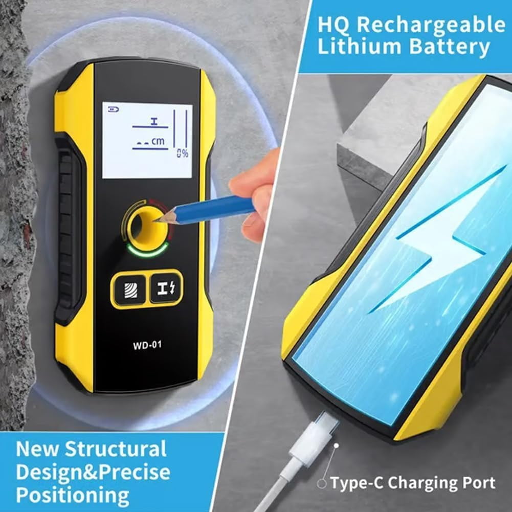 Precision Metal Detector Wall Scanner with Positioning Hole, Wall Detector Scanner, Wall Detector Scanner 3 En 1, Wall Scanner, Wire and Water Pipe Stud Finder