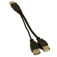 thumbnail image 2 of 6inch USB 2.0 Male to Dual Female (1 Power, 1 Data/Powr) Y-Cable, 2 of 2