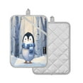 thumbnail image 2 of 2 Pack Pot Holders for Kitchen Heat Resistant Hot Pads Sets for Cooking Baking Cute Penguin in Winter, 2 of 7