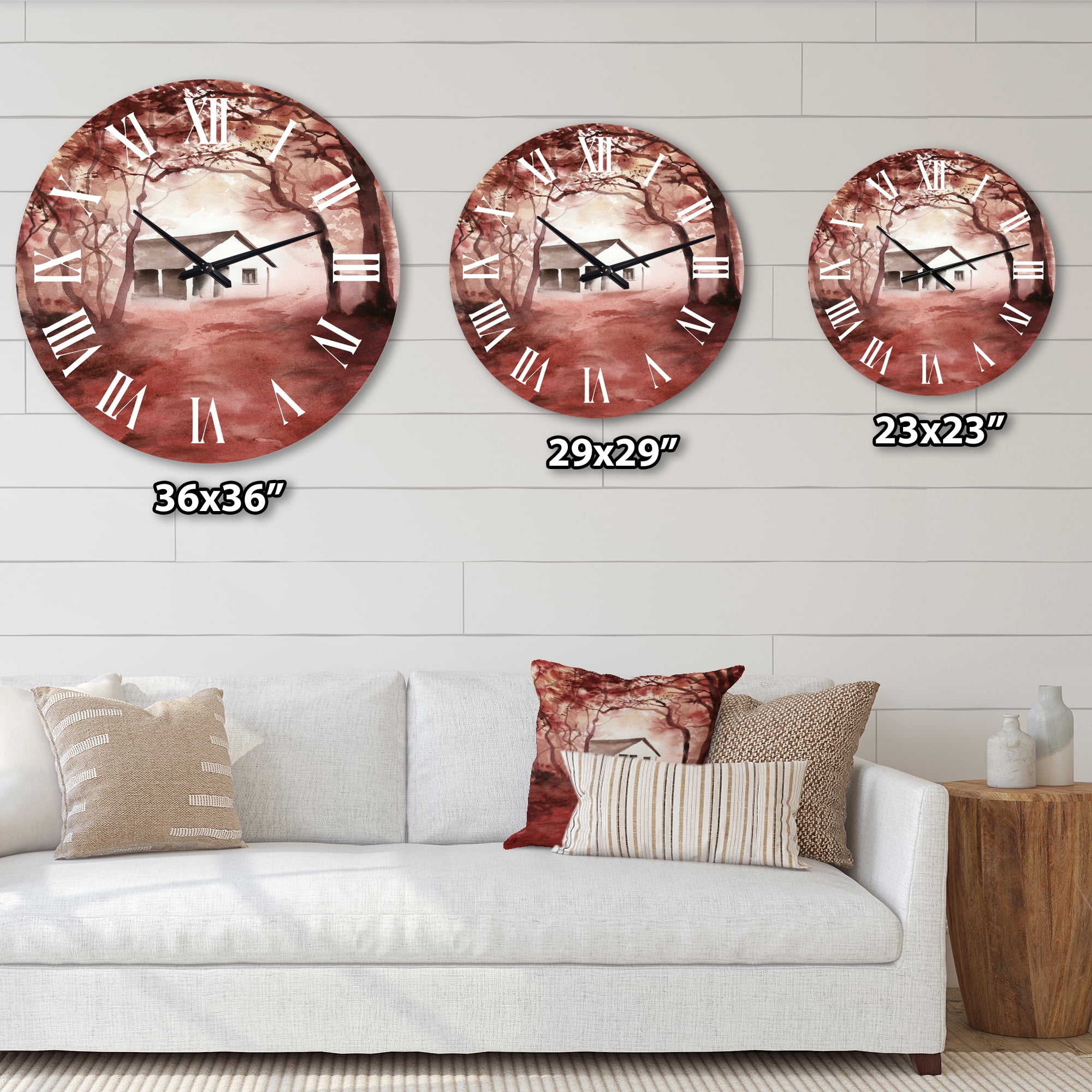 Designart 1 in Cabin,Lodge Wall Clock