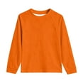 thumbnail image 4 of Girls Fashion Tops Orange Long Sleeve Tee Shirts with Pockets Kids Crewneck T-Shirts Fall Clothes Size 7-8 Years Girls Shirts, 4 of 5