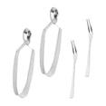 thumbnail image 2 of 4 Pcs Stainless Steel Set Eating Snail Fork Snail Utensils Cocktail Forks Escargot Serving Tongs Snail Tong Fork Set, 2 of 3