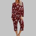 thumbnail image 1 of Puntoco Conjunto Capris de Manga Larga con Cuello Redondo y Estampado navideño para Mujer Puntoco Puntoco-6925, 1 of 5