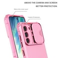 thumbnail image 6 of Cowithday for Samsung Galaxy S24 5G Phone Case with Slide Camera Cover, Kickstand Rugged Military Grade Shockproof TPU Rubber Silicone Anti-Scratch Hard PC Back Case Cover for Samsung S24 5G, Pink, 6 of 11