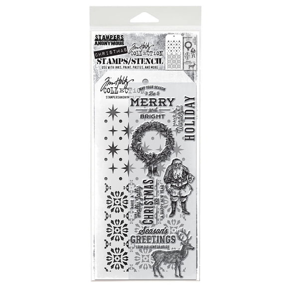 Tim Holtz Mixed-Media Stamps & Stencil-Set #35