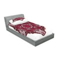 thumbnail image 2 of Ambesonne Tribal Fitted Sheet & Pillow Sham Set, Maroon Mandala, Twinxl, Red, 2 of 2