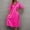 ZA Hot Pink, variant on Comfort Nightgown for Women Cap Sleeve Pleated House Dress Soft Mid Length Nightshirt Nightdress Sleepwear Black One Size